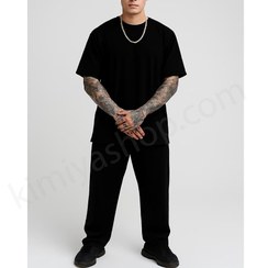 تصویر ست اسپرت بگ – تیشرت و شلوار مشکی - 2XL ست راحتی سبک و شیک با تنخور آزاد، مناسب استایل روزمره و خیابانی