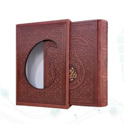 تصویر حافظ نیم جیبی تحریر چرم قابدار کشویی طرح اشک 