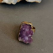 تصویر انگشتر راف سنگ آمیتیست 