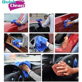 تصویر دستمال نرم میکروفایبر کوییک کلین بدون دوخت سایز 40×40 مدل Quick Clean Microfiber Tuch 