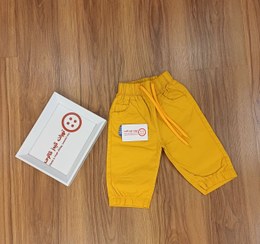 تصویر شلوارک کتان پسرانه خردلی (حراج سایز 65،70) 