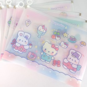 تصویر پوشه زیپی A4 سه بعدی طرح کیتی 