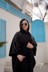 تصویر مانتو عبایی کار شده 