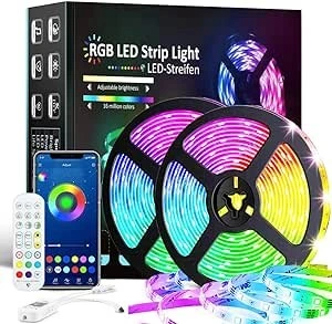 خرید و قیمت چراغ نوار LED Eleadsouq، چراغهای ضد آب 5050 RGB، کیت نوار ...