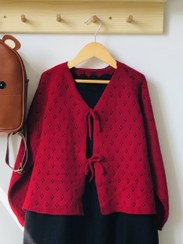 تصویر ژاکت جلو باز الینا رنگ آلبالویی - سایز 