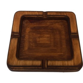 تصویر زیرسیگاری چوبی مربع 