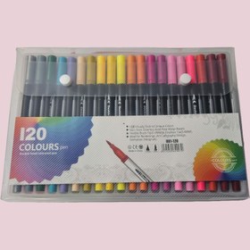 تصویر راپید براش 120 رنگ روان نویس نوک نمدی نوک براش و 0.4 میل پایه آب