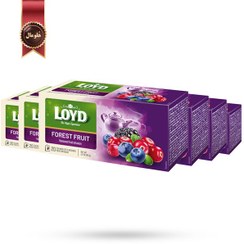 تصویر چای کیسه ای لوید LOYD مدل میوه جنگلی forest fruit پک 20 تایی بسته 6 عددی 