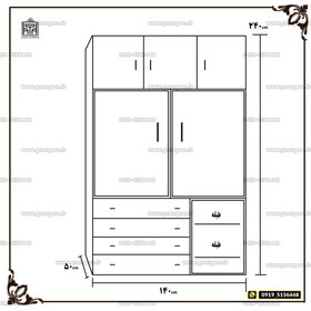 تصویر مدل کمد لباس بزرگ 140 سانت سه تیکه باکسدار 