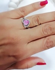 تصویر انگشتر جواهری قلب Pink heart jewelry ring