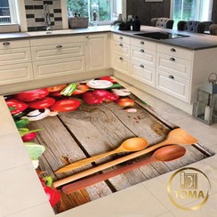 تصویر فرشینه آشپزخانه طرح سبزیجات کد۶۳ kitchen rug 063