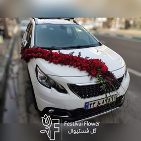 تصویر گل آرایی ماشین عروس کد 4003 Bridal car flower Code: 4003