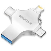 تصویر فلش مموری + مبدل گرین لاین مدل GN4IN1USB64SL ظرفیت 64 گیگابایت 