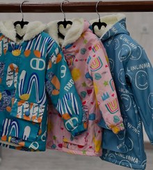 تصویر کاپشن اسپرت آبی و سبز سایز ۴۰ تا ۵۵ 