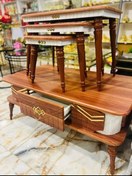 تصویر ست میز عسلی ۴ تکه مربعی چوبی 