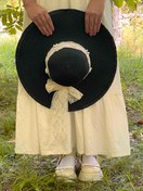 تصویر کلاه ساحلی (گیپور - مرواریدی) - مشکی 