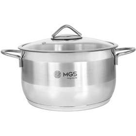 تصویر قابلمه تک استیل ام جی اس سایز 24 کد PS4112 mgs single steel pot size 24 code ps4112