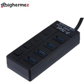 تصویر هاب 4 پورت USB 3.0 پی نت مدل P-218 