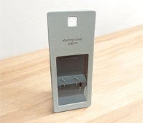 تصویر گوشواره میخی نگین اتمی نقره عیار 925 _ ضدحساسیت - رنگ 