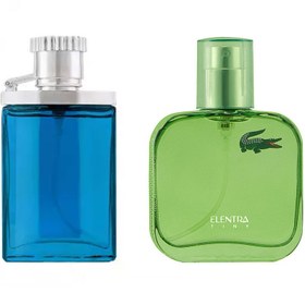 تصویر عطر جیبی مردانه تاینی مدل Lacoste Essentional به همراه عطر جیبی مردانه مدل Desire Blue النترا تاینی Elentra Tiny Lacoste Essentional Parfum For Men And Desire Blue Parfum For Men