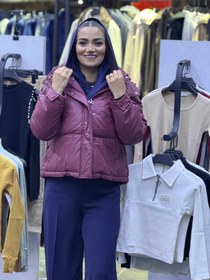 تصویر کاپشن زنانه - زرشکی / L مشکی ۱ / L 