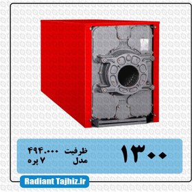 تصویر دیگ چدنی 400000 شوفاژ کار مدل سوپر هیت 7-1300 Chauffagekar 400000 Cast iron Boiler Solar 1300-7