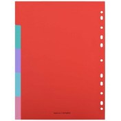 تصویر بسته 5 یرگی ایندکس فایل (دیوایدر) جنس PP بدون چاپ 5 رنگ کد A4-1105 پاپکو 