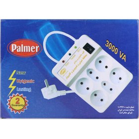 تصویر محافظ برق صوتی و تصویری ۶ خانه با کابل ۱٫۵ متری Palmer ا Palmer Voltage Protector with 6 Entries Palmer Voltage Protector with 6 Entries