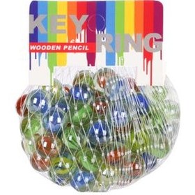 تصویر تیله شیشه ای مداد چوبی مدل چند پر بسته 300 عددی 