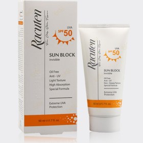 تصویر کرم ضد آفتاب بدون چربی راکوتن Racuten SUN BLOCK INVISIBLE SPF 50 OIL FREE 50 ml 