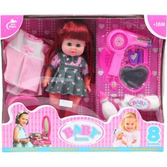 تصویر عروسک بی بی با ست لوازم آرایشی بیبی بورن Baby Born کد zd-688doll 