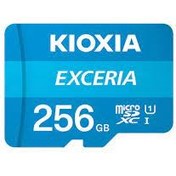 تصویر کارت حافظه‌ microSDHC کیوکسیا مدل EXCERIA کلاس 10 استاندارد UHS-I U1 سرعت 100MBps ظرفیت 256 گیگابایت به همراه آداپتور SD 