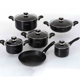 تصویر سرویس قابلمه هاردآنادایزد کارال مدل آروشا (11 پارچه) Karal Hard-Anodized Arosha Cookware Set 11 Pieces