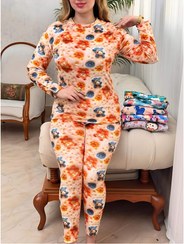 تصویر ست مخمل سه بعدی بلوز آستین بلند و شلوار 