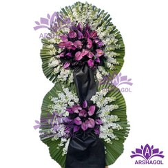 تصویر تاج گل تسلیت دو طبقه کد a2002 
