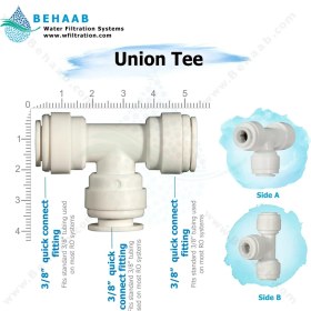 تصویر سه راه سه سر فیتینگی - اتصال تصفیه آب نیمه صنعتی ا Union Tee Semi-Industrial Union Tee Semi-Industrial