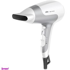 تصویر سشوار براون سری ساتین هیر ۵ آیونیک پاور ۲۵۰۰ وات مدل BRHD580E Braun Satin Hair 5 Ionic Power Hair Dryer BRHD580E – 2500W
