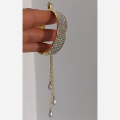 تصویر گیره مو گوجه ای تمام نگین 