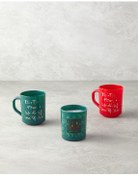 تصویر ماگ ست لیوان مری 2 تایی و شمعی کریسمس 250 میلی لیتری قرمز سبز English Home 