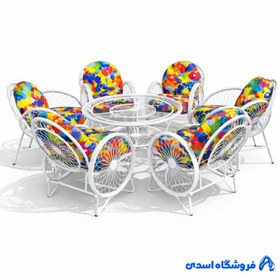 تصویر میز و صندلی باغی گلبرگ 