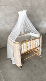 تصویر تخت و گهواره کنار مادر چوبی لمسه صوفیا 