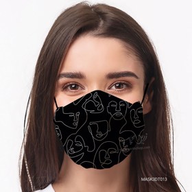 تصویر ماسک 2 لایه 3D طرح مینیمال T013 