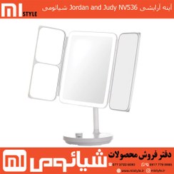 تصویر آینه آرایشی تاشو با روشنایی ال ای دی شارژی برقی مدل Jordan Judy NV536 شیائومی Xiaomi Jordan And Judy NV536 LED Countertop Vanity Mirror Foldable 