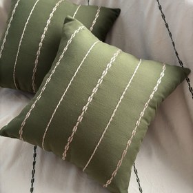 تصویر کوسن کوک دوزی سبز 