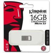 تصویر فلش مموری KingSton 16GB 16GB نقره ای فلش مموری 16GB نقره ای کینگستون Micro