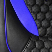 تصویر روکش صندلی خودرو ساینا و تیبا 1 مدل enzo تمام چرم مشکی خرجکار آبی 