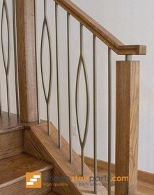 تصویر نرده فلزی مدرن توکا (کد 199) - بیرنگ Tooka Modern Metal Baluster staircase (code 199)