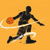 تصویر پوستر نیمرخ بسکتبالیست در حال دریبل – Basketball dribble dark flame silhouette 