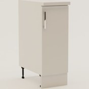 تصویر کابینت آشپزخانه مدل FH C1 رنگ سفید و قهوه ای روشن 