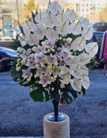 تصویر جام گل تسلیت کد 760 Funeral Flower Vase Code 760